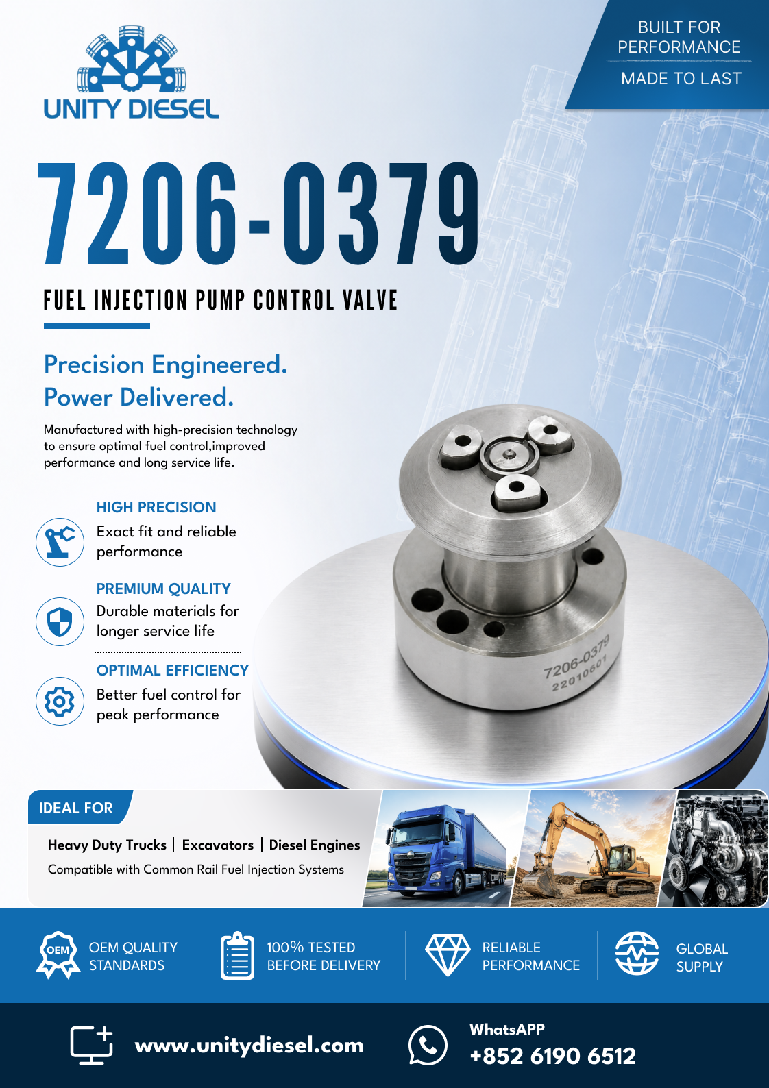 Injector Control Valve 7206-0379 for Delphi E1 / E2 Injectors