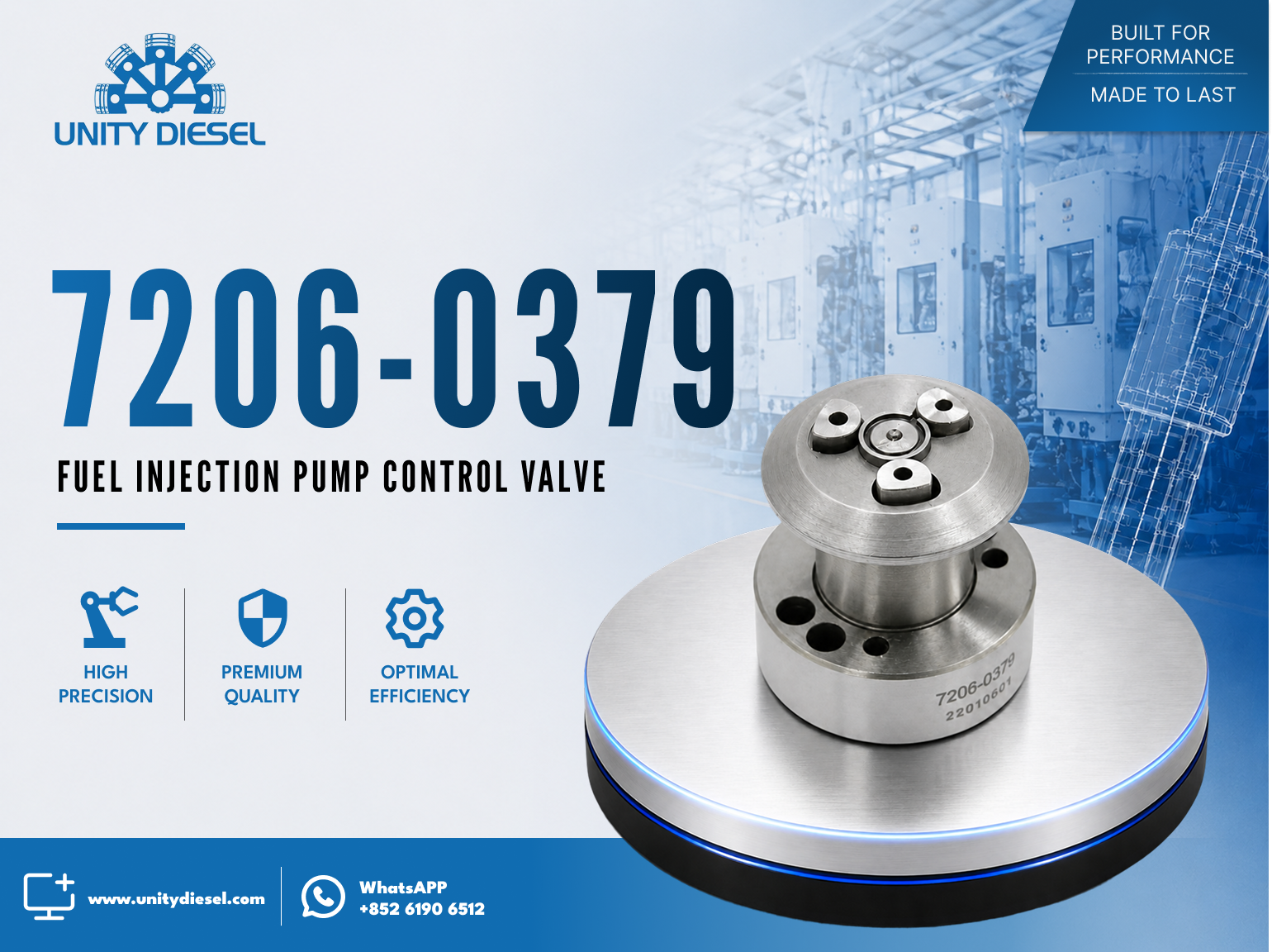 Injector Control Valve 7206-0379 for Delphi E1 / E2 Injectors