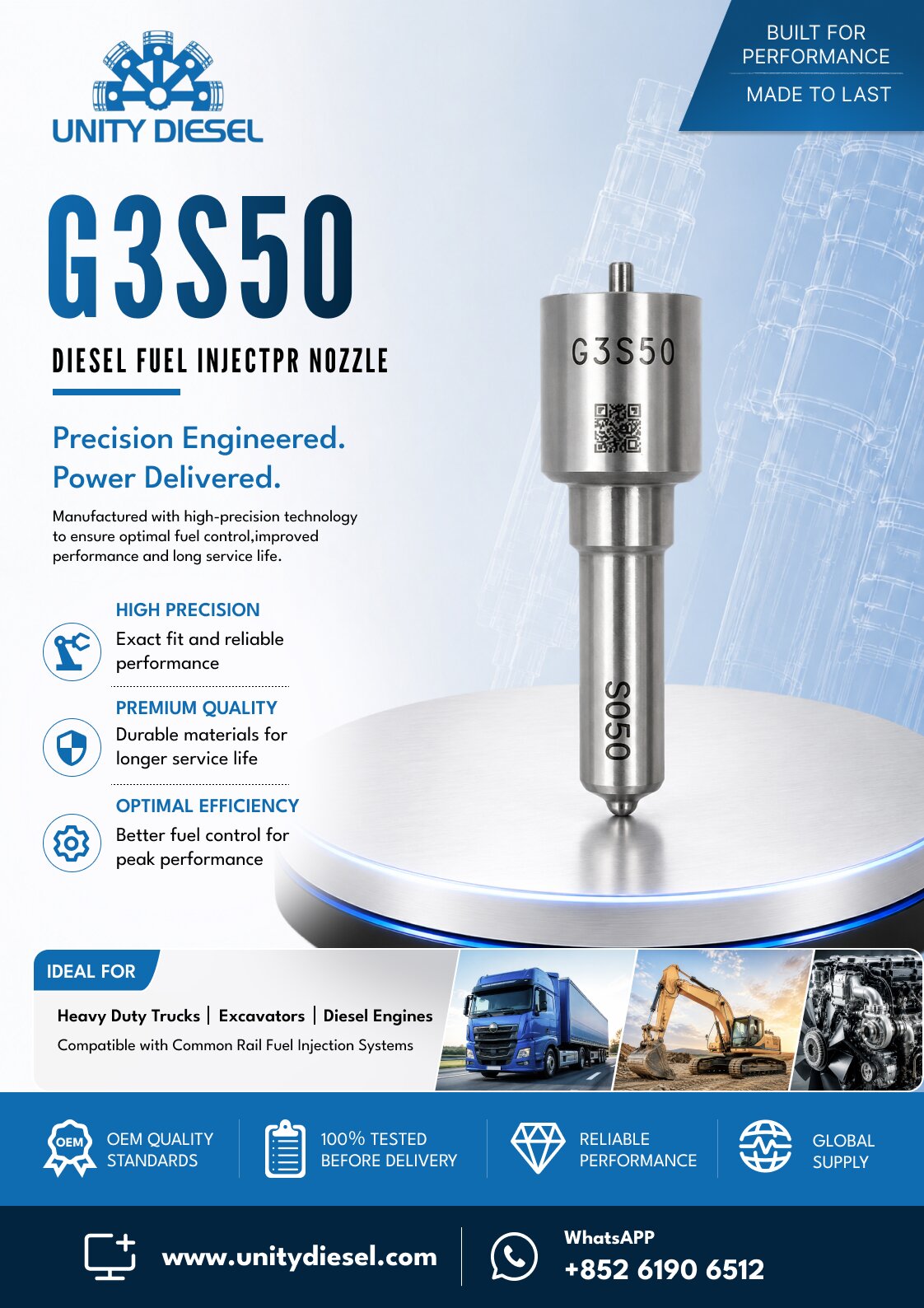 共轨喷油嘴 G3S50 OE 295050-0960 / 12640381