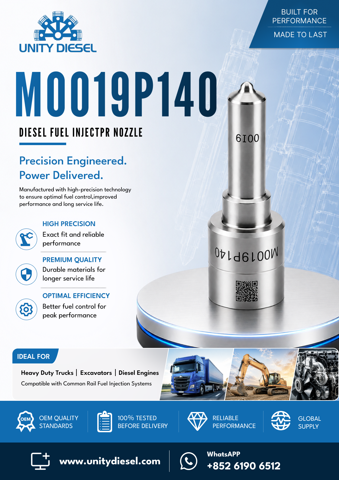 Common Rail Nozzle M0019P140 for Injector BK2Q-9K546-AG