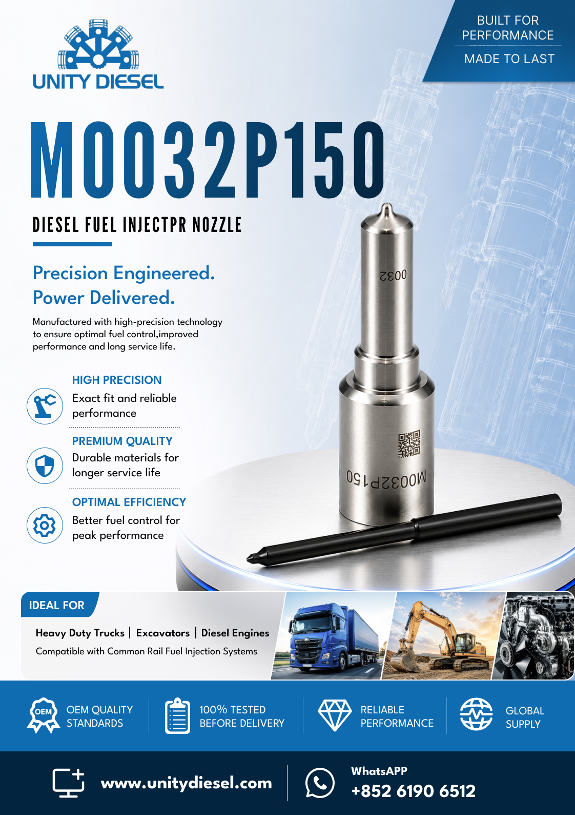 Common Rail Nozzle M0032P150 for Siemens VDO Injector 4Q9K-546-AA / CK4Q-9K546-AA