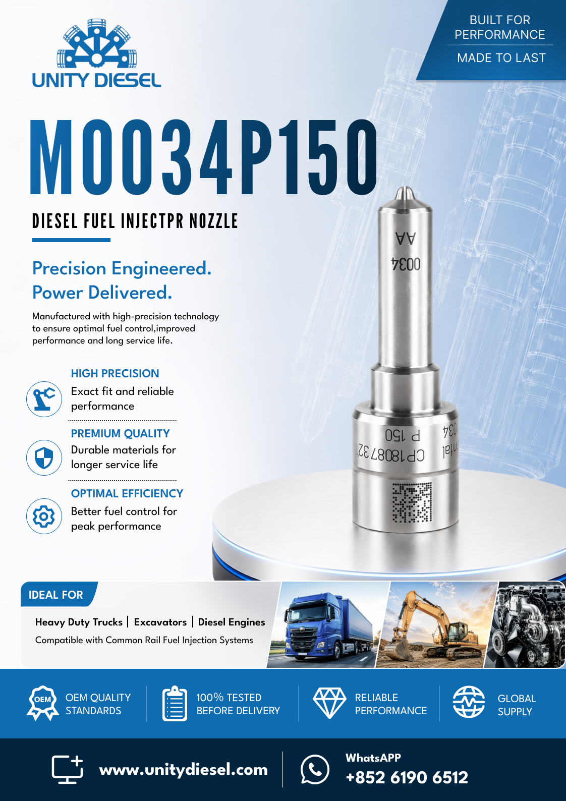 Common Rail Nozzle M0034P150 OE 4Q9K-546-AA / CK4Q-9K546-AA / A2C8139490080