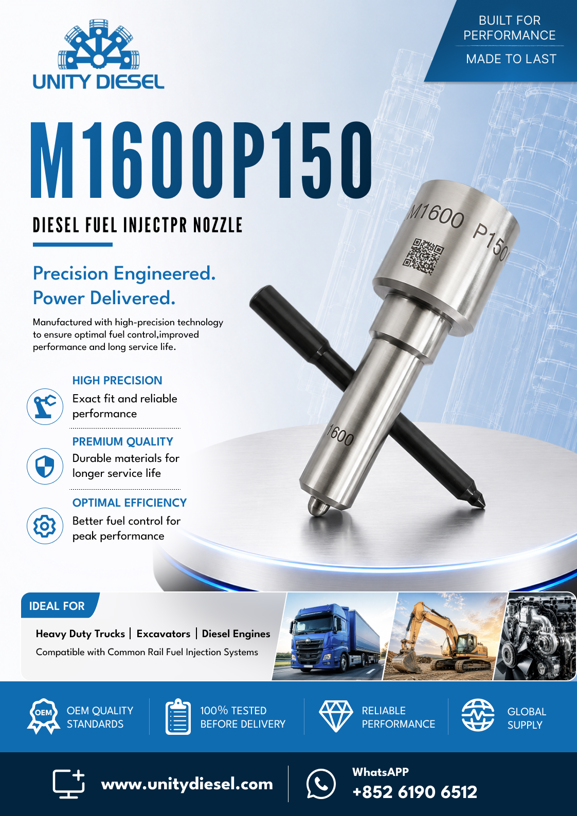 Common Rail Nozzle M1600P150 OE DLLA150PM1600